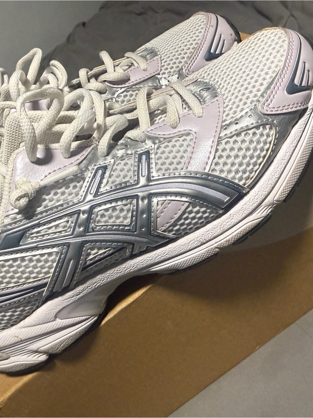 Asics Women's Light Pink and Silver Running Shoes